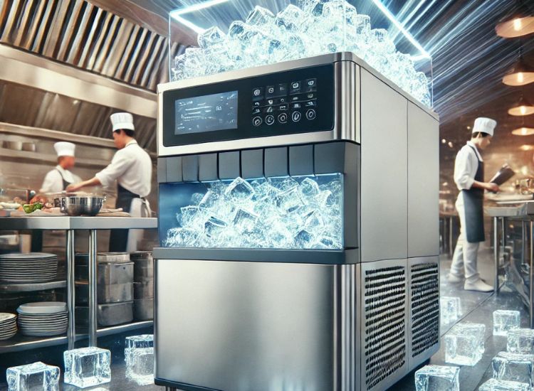 Ice Boy ice machines in various capacities, designed for small cafes, medium-sized bars, and large-scale operations, featuring innovative technology, user-friendly interfaces, and durable stainless steel construction.