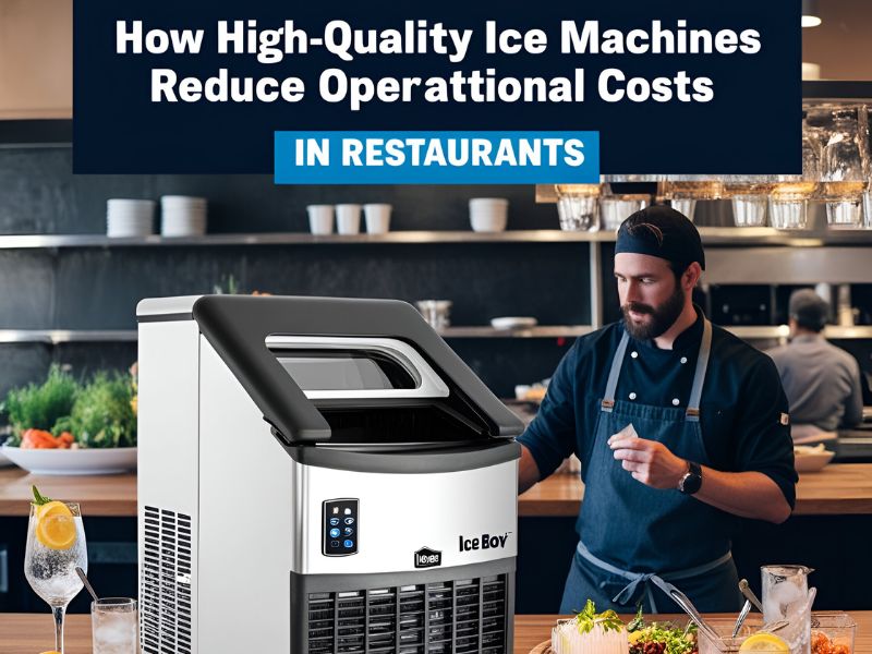 High-quality Ice Boy ice machine operating in a busy restaurant setting