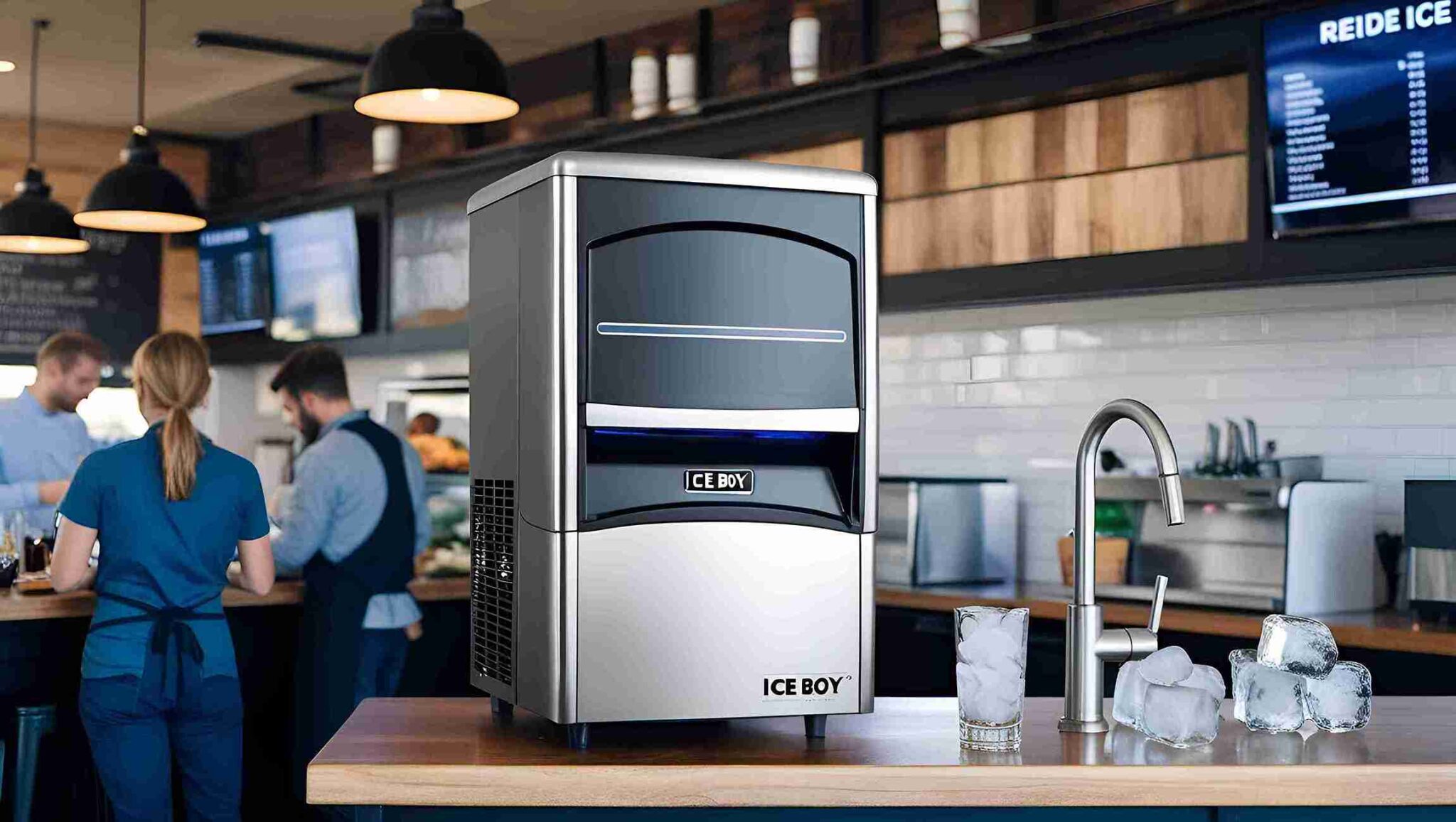 High-quality Ice Boy ice machine in a restaurant kitchen