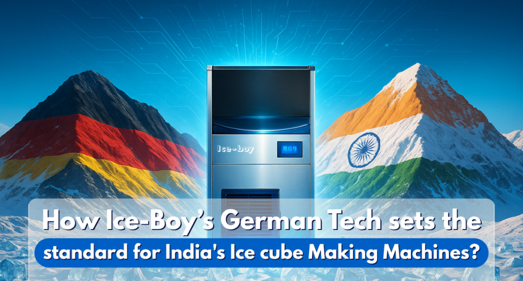 Technician servicing Ice-Boy commercial ice cube machine
