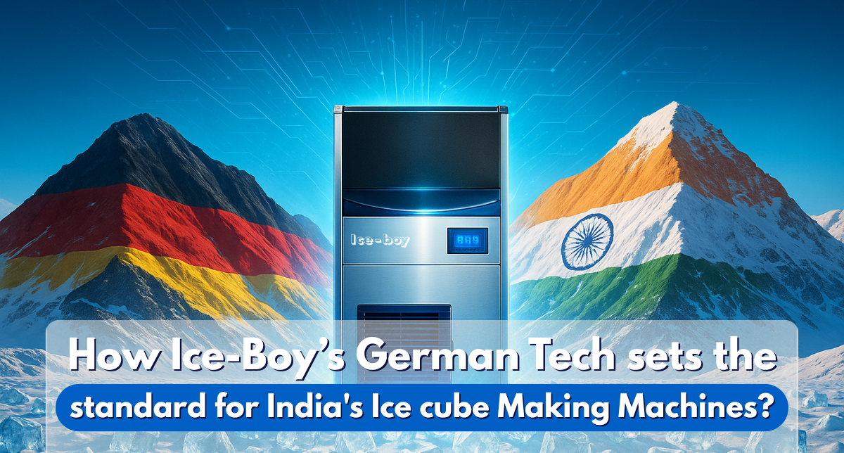 Technician servicing Ice-Boy commercial ice cube machine