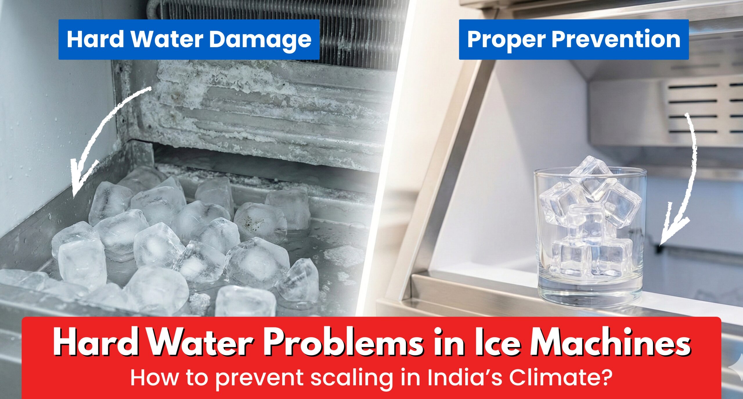 Hard water problems in ice machines and how to prevent scaling in India’s climate.